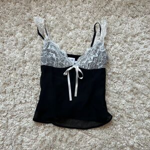 Black and White Lace Camisole